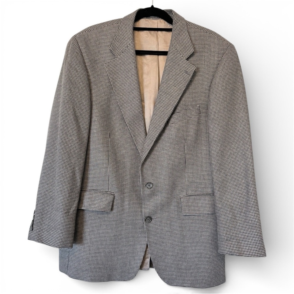 Chaps Ralph Lauren Men’s 42R Silk Wool Houndstooth Sport Coat Gray Canada